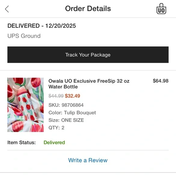 Owala Floral Tulip Water Bottle 32oz - Picture 10 of 10